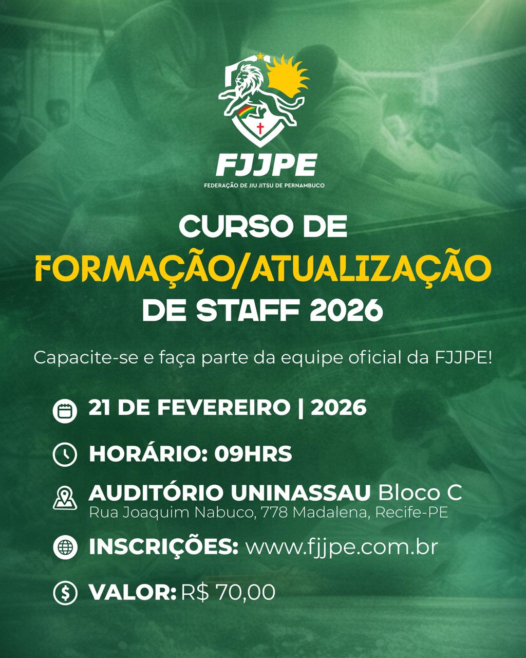 FORMAÇÃO/ATUALIZAÇÃO DE STAFF 2026 - Realizado